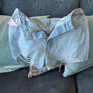Wild Fable Blue Jean Shorts Distressed Frayed Hem